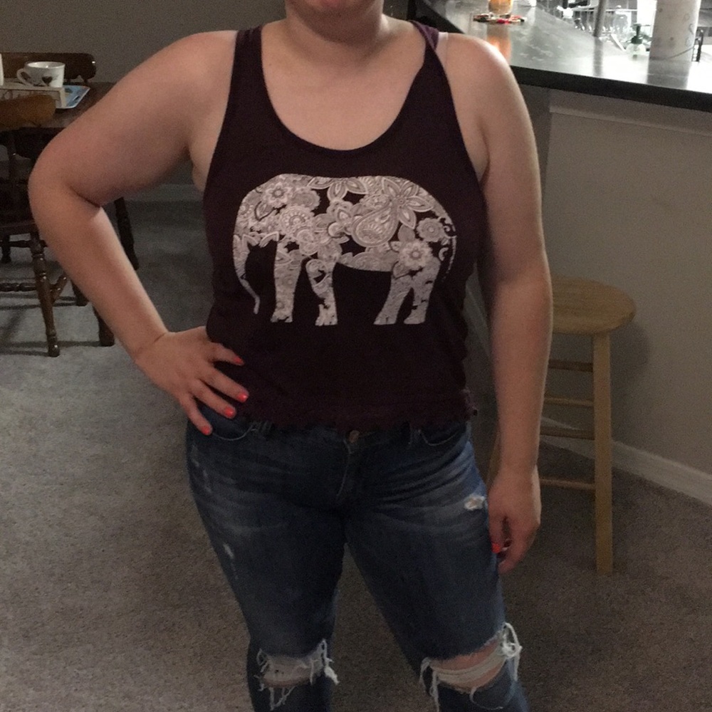 Elephant crop tank top